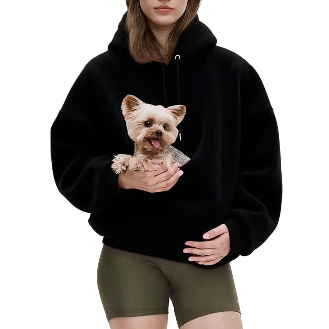 Damen nan Oversize Sherpa-Hoodie mit integriertem Haustiertaschen-Design Echo Archiv