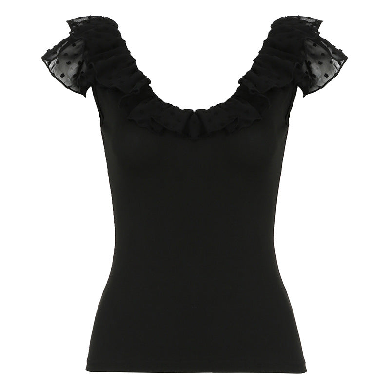 Damen Elegantes Oberteil mit Rüschendesign Echo Archiv