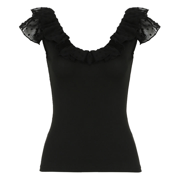 Damen Elegantes Oberteil mit Rüschendesign Echo Archiv
