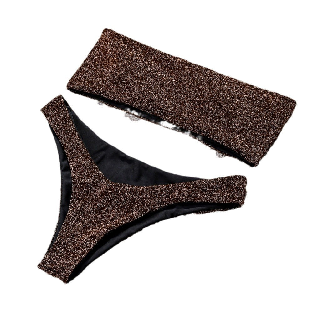 Damen Bandeau-Bikini mit schimmerndem Oberteil Echo Archiv