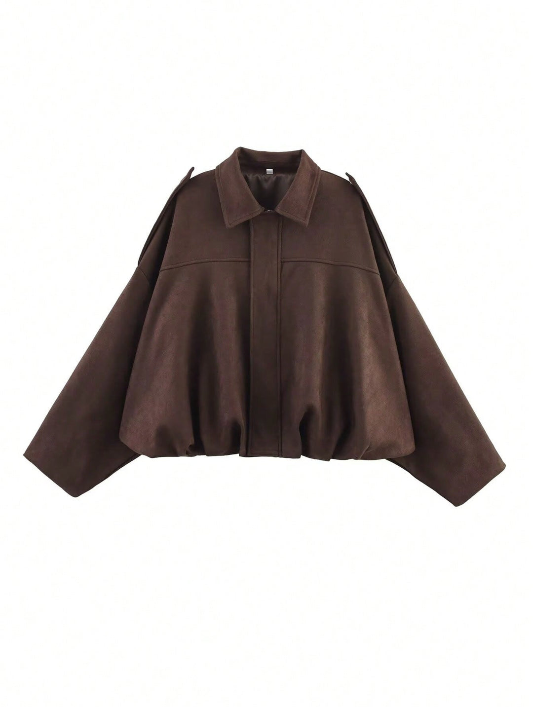 Damen nan weite Kurzjacke mit Ballonbund, verdecktem Verschluss und Schulterklappen Echo Archiv
