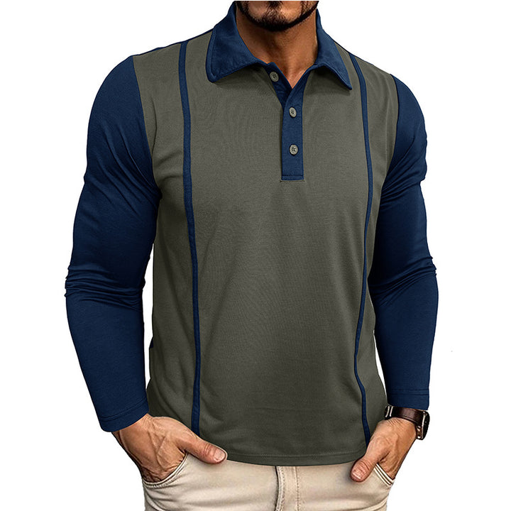 Herren Poloshirt mit langen Ärmeln und sportlichem Design Echoarchiv