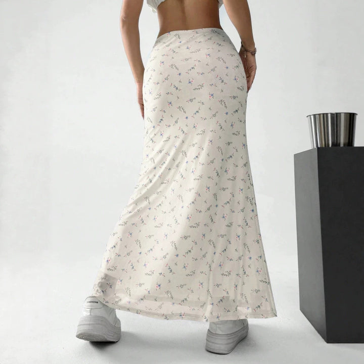 Damen Maxirock mit floralem Print und eleganter Transparenz Echo Archiv
