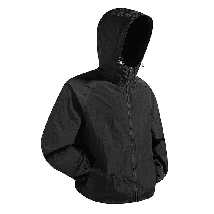 Unisex Leichte packbare Kapuzen‑Windjacke mit wasserabweisender Ripstop‑Hülle und verstellbarer Kapuze Echoarchiv