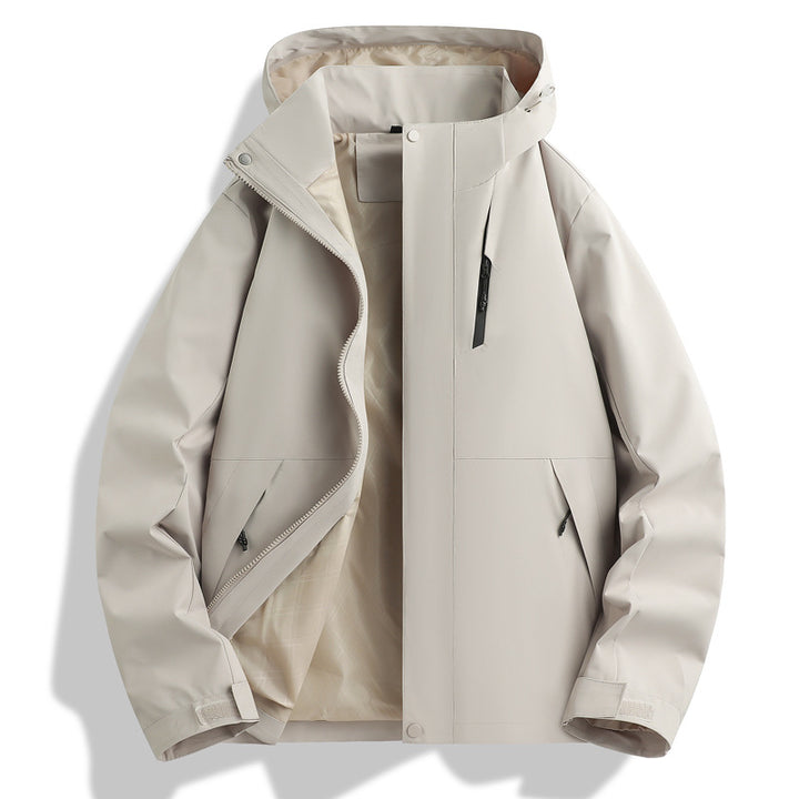 Herren Witterungsbeständige Funktionsjacke mit verstellbarem Kapuzenkragen Echoarchiv