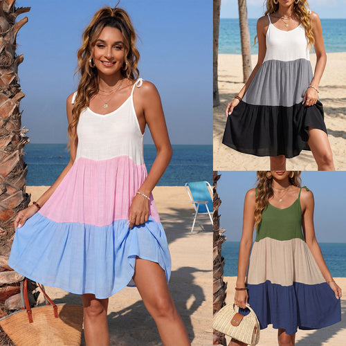 Damen luftiges Sommerkleid mit modischem Farbverlauf und verstellbaren Trägern Echo Archiv