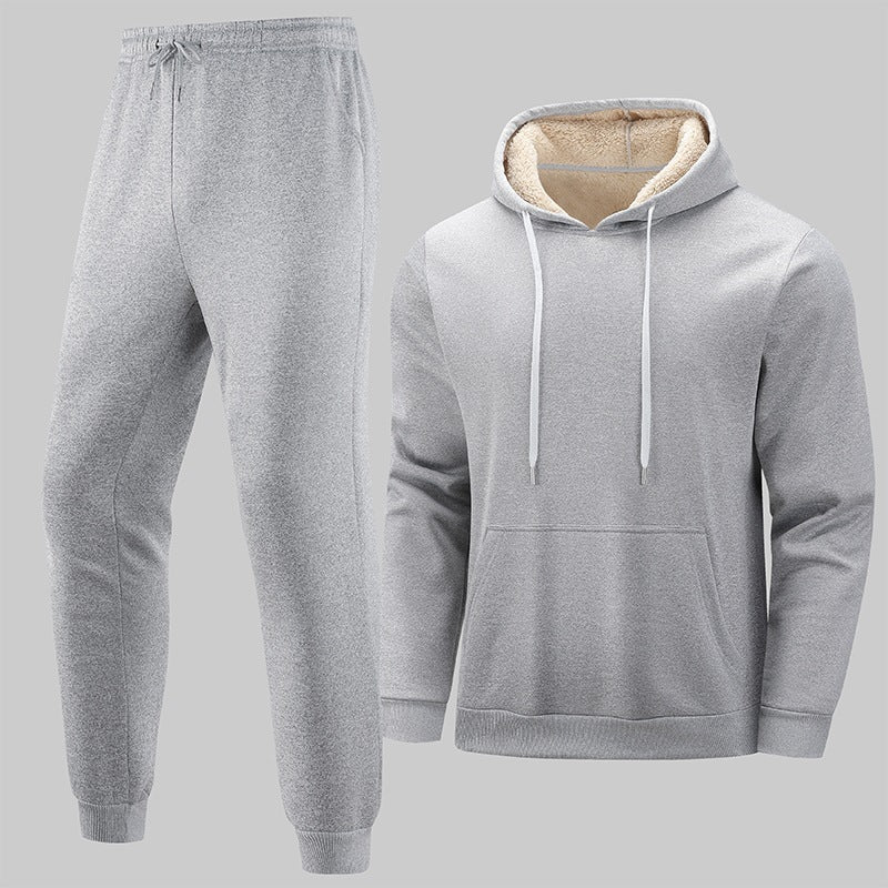 Herren Gefüttertes Freizeit-Set aus Kapuzenpullover mit Teddyfutter‑Kapuze & Thermo-Jogginghose Echo Archiv