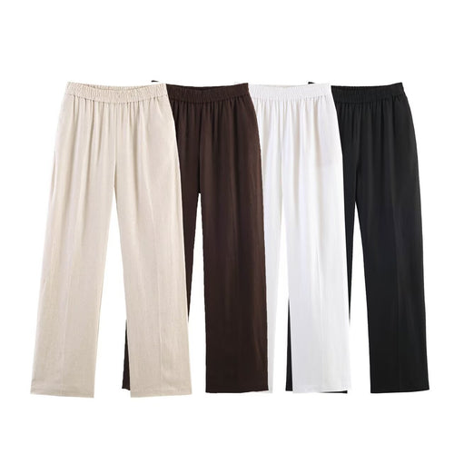 Damen Weite Palazzo-Hose mit elastischem Raffungsgummibund und fließendem Leichtstoff Echo Archiv