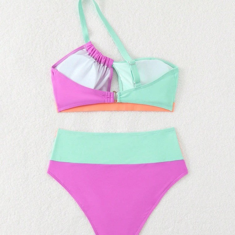 Damen Bikiniset mit asymmetrischem Schnitt und hohem Bund Echo Archiv