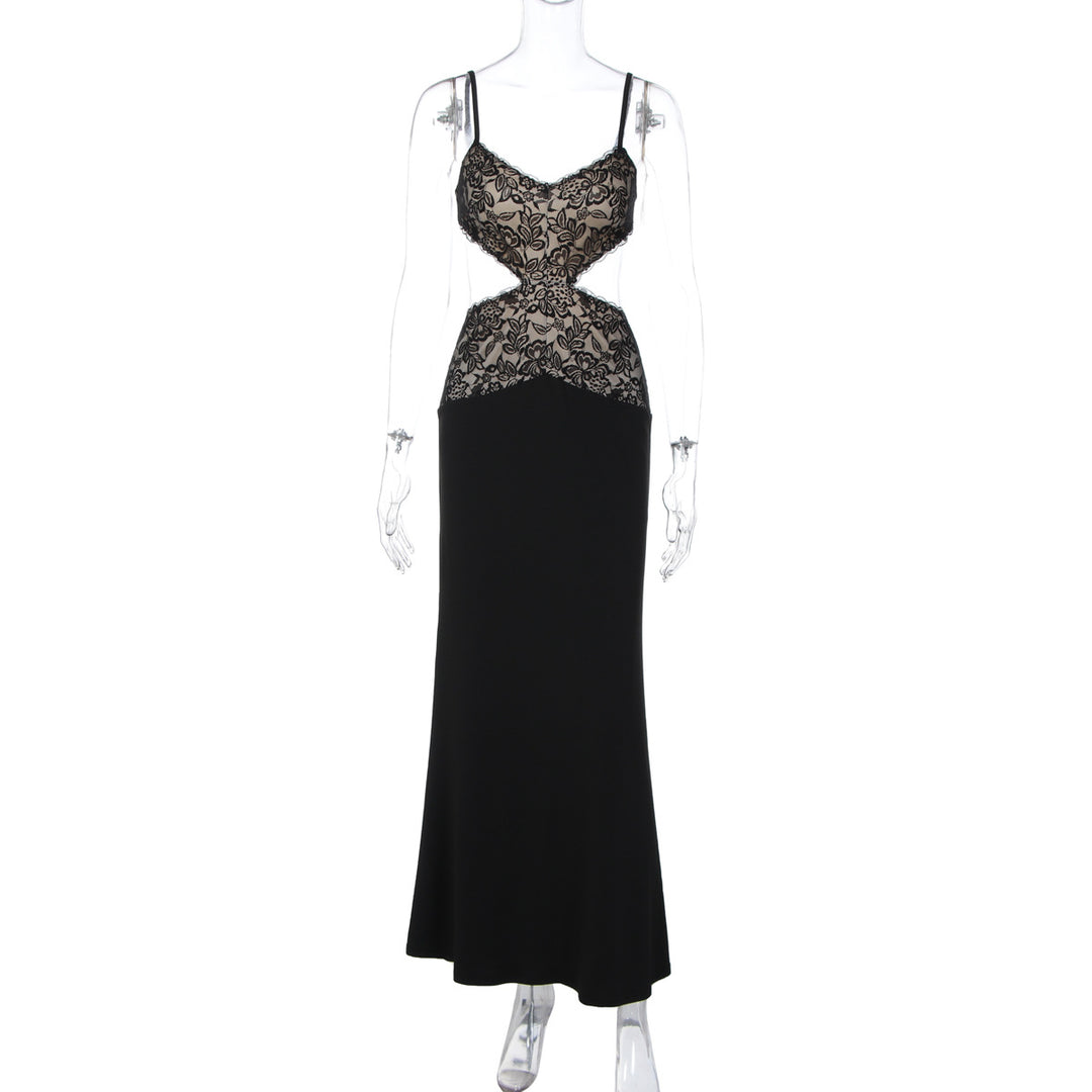 Damen Elegantes Maxikleid mit Spitzenoberteil und raffiniertem Schnitt Echo Archiv