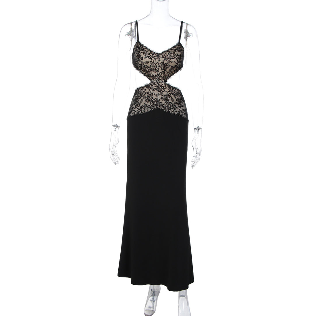 Damen Elegantes Maxikleid mit Spitzenoberteil und raffiniertem Schnitt – Valéora