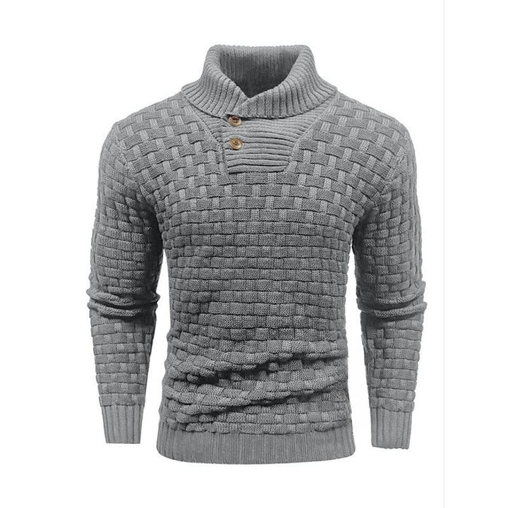 Herren Strickpullover mit Strukturiertem Muster und Modernem Stehkragen Echoarchiv