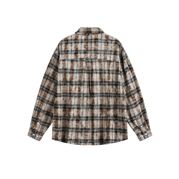 Unisex Lockere Karo-Hemdjacke im Overshirt-Stil aus brushed Flanell Echo Archiv