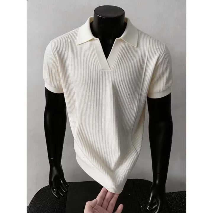 Stylisches Strickpolohemd für Männer mit V-Ausschnitt Echo Archive