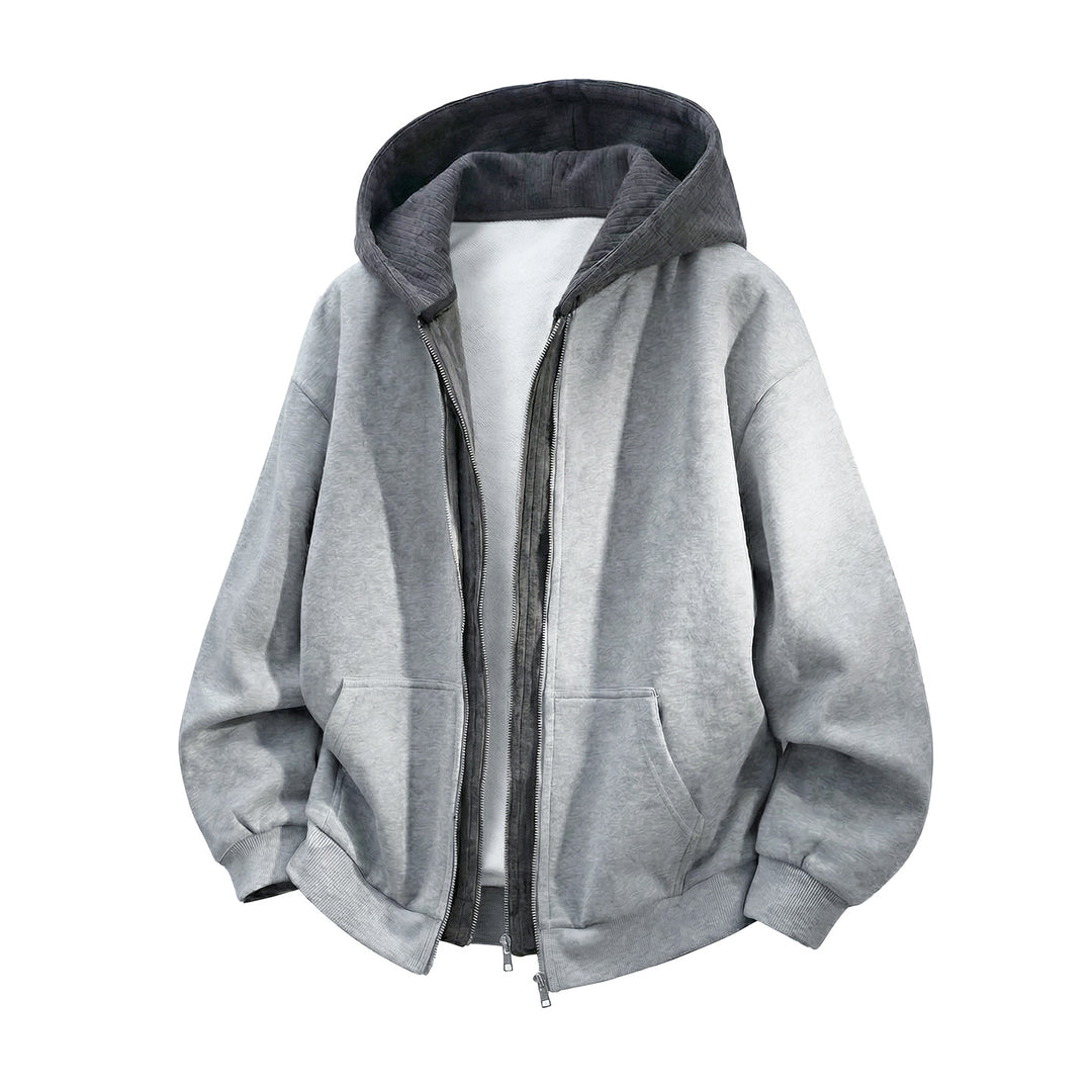 Unisex Oversized Kapuzenjacke mit Doppelreißverschluss und Kängurutasche Echo Archiv