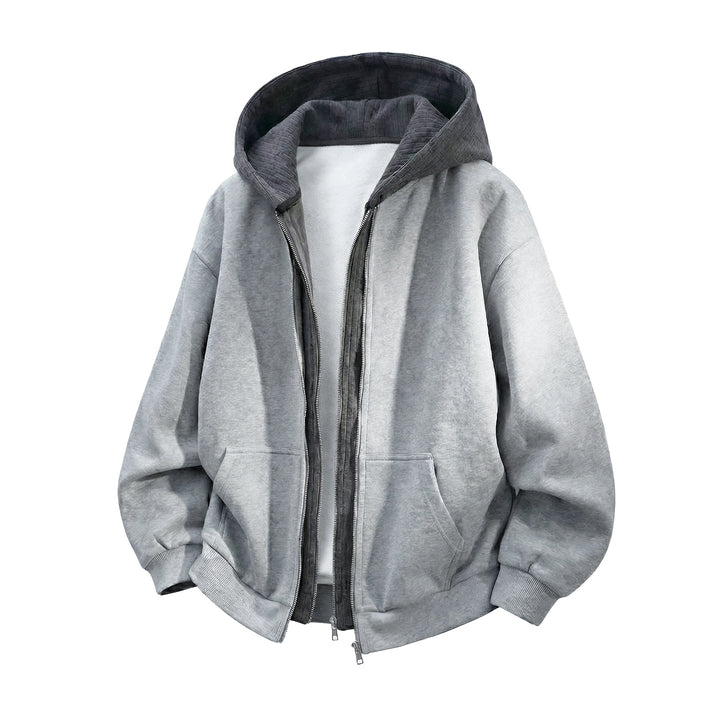 Unisex Oversized Kapuzenjacke mit Doppelreißverschluss und Kängurutasche Echo Archiv