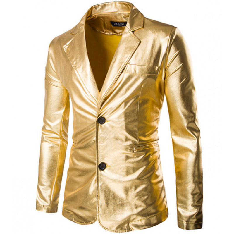 Herren Glamouröser Satin-Blazer Echoarchiv