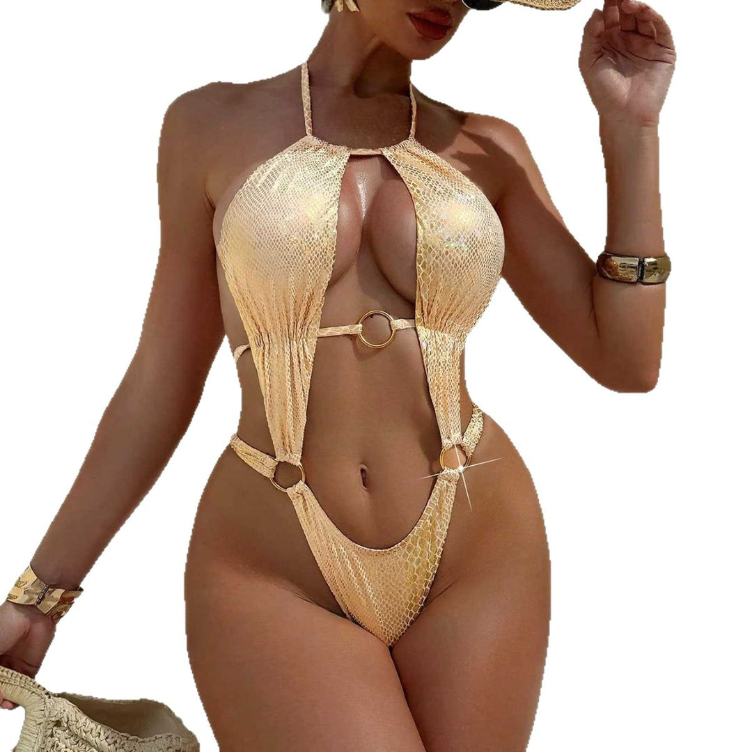 Damen Eleganter Badeanzug mit geschnürtem Design Echo Archiv