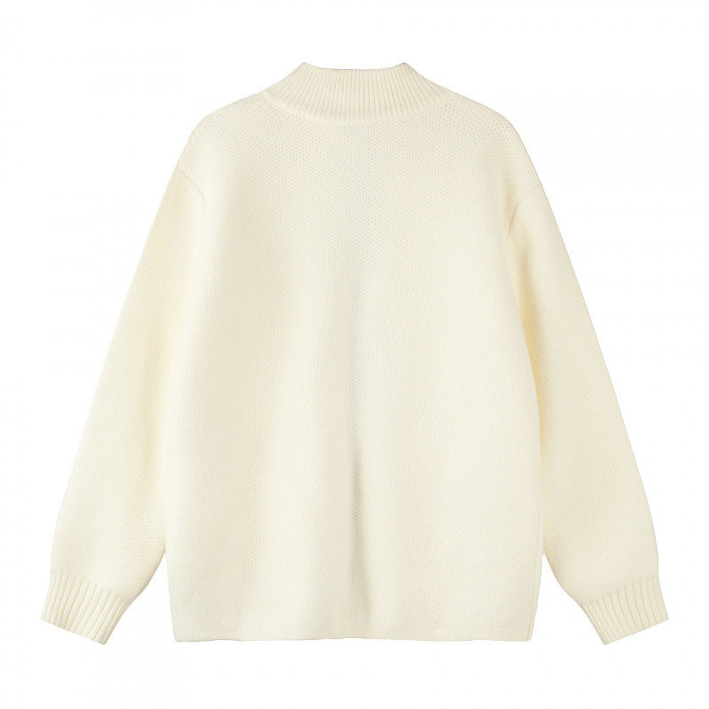 Damen Oversize-Strickzipjacke mit Stehkragen und Zwei-Wege-Reißverschluss Echo Archiv