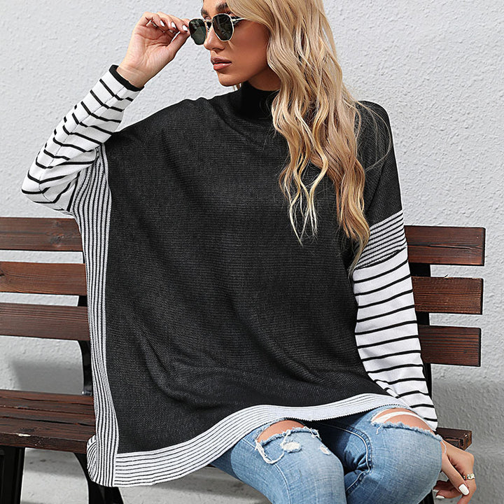 Damen Lässiger Pullover mit gestreiften Ärmeln Echo Archiv