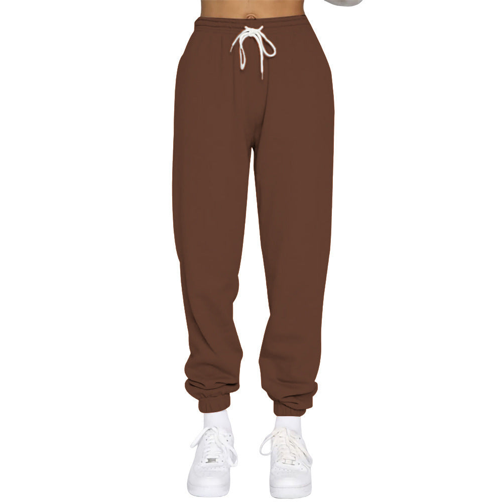 Damen nan High‑Waist Relax-Jogginghose mit elastischem Komfortbund, Kordelzug und gerippten Knöchelbündchen Echo Archiv