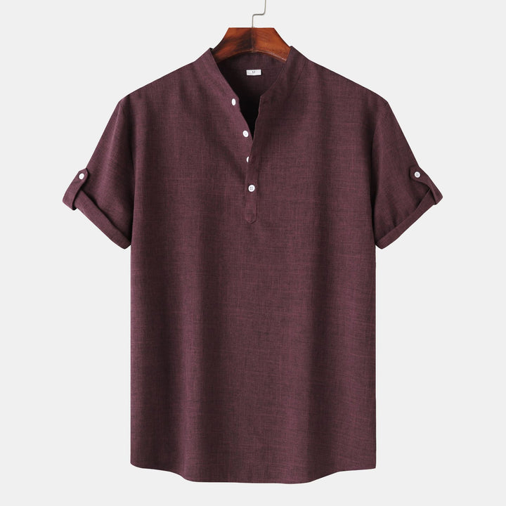 Herren Kurzarmhemd mit innovativem Henley-Ausschnitt und lässigem Design Echoarchiv