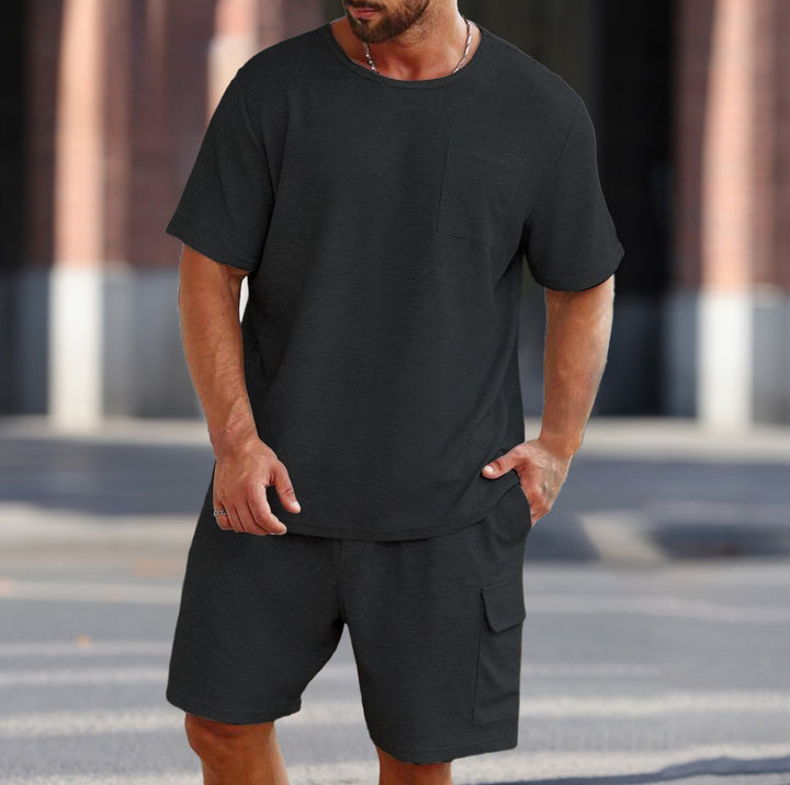 Herren lässiges Sport-Set mit praktischen Taschen und atmungsaktivem Gewebe Echoarchiv