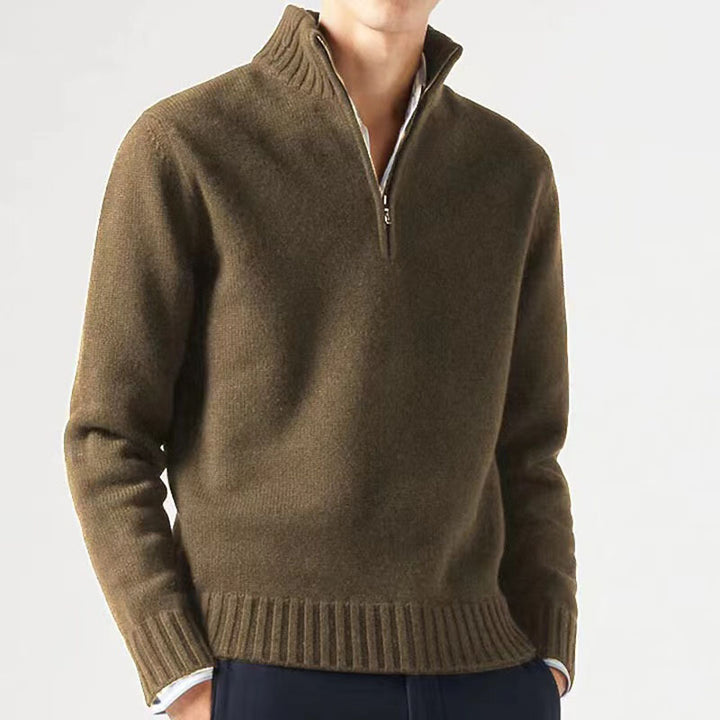 Herren Pullover mit hohem Kragen und modernem Reißverschluss Echoarchiv