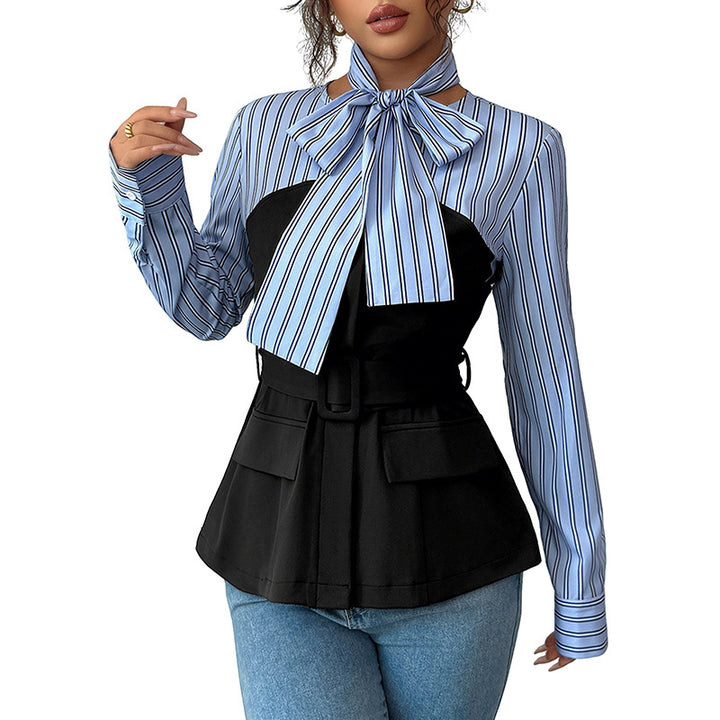 Damen Modische Bluse mit Schleifendetails Echo Archiv