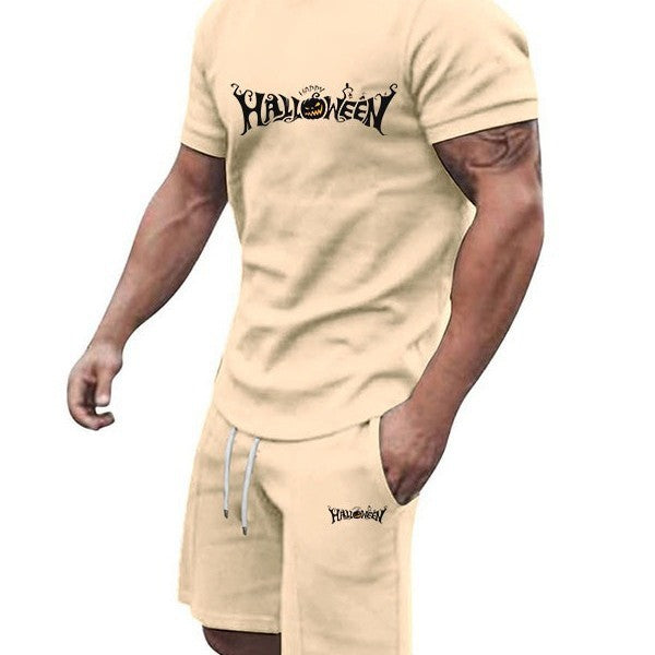 Herren lässiges Halloween-Set mit T-Shirt und Shorts Echoarchiv