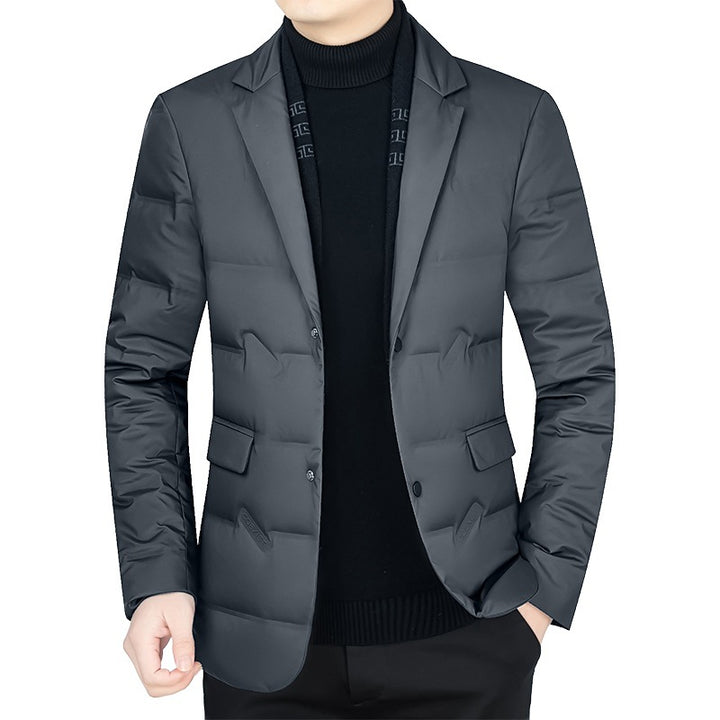 Herren Gepolstertes Business-Sakko mit gesteppter Optik und Notch-Revers – Tianoro