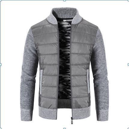 Herren modische hybride Jacke mit Strickärmeln und Stehkragen Echoarchiv