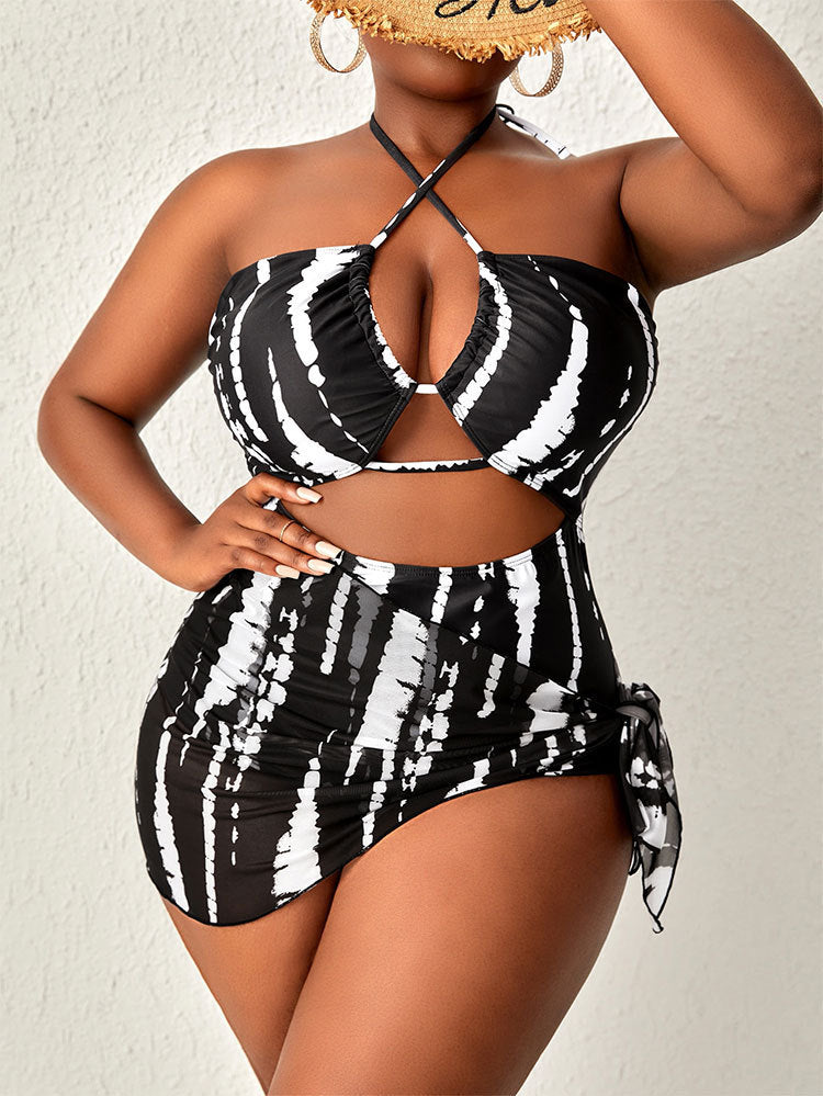 Damen Cut-Out Badeoberteil mit Wickelrock Echo Archiv