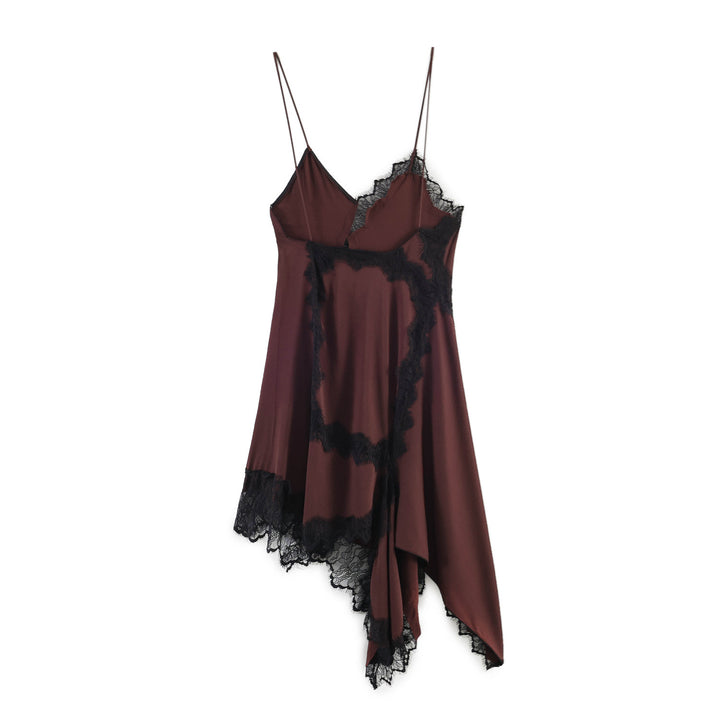 Damen Spitzen-Hängerchenkleid mit asymmetrischem Saum und zarten Trägern Echo Archiv