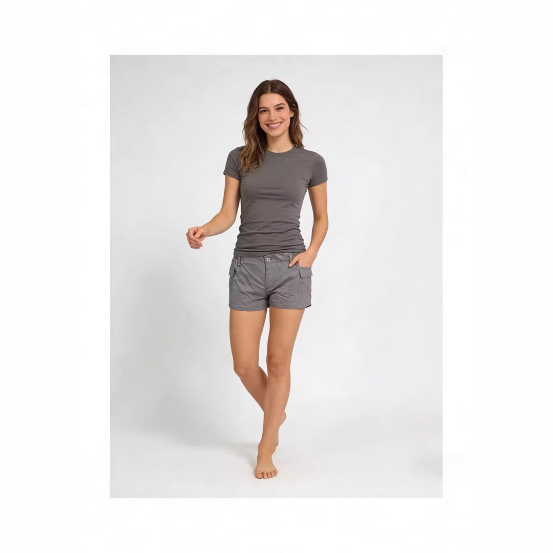 Damen Cargo-Shorts mit funktionalen Seitentaschen und elastischem Bund Echo Archiv