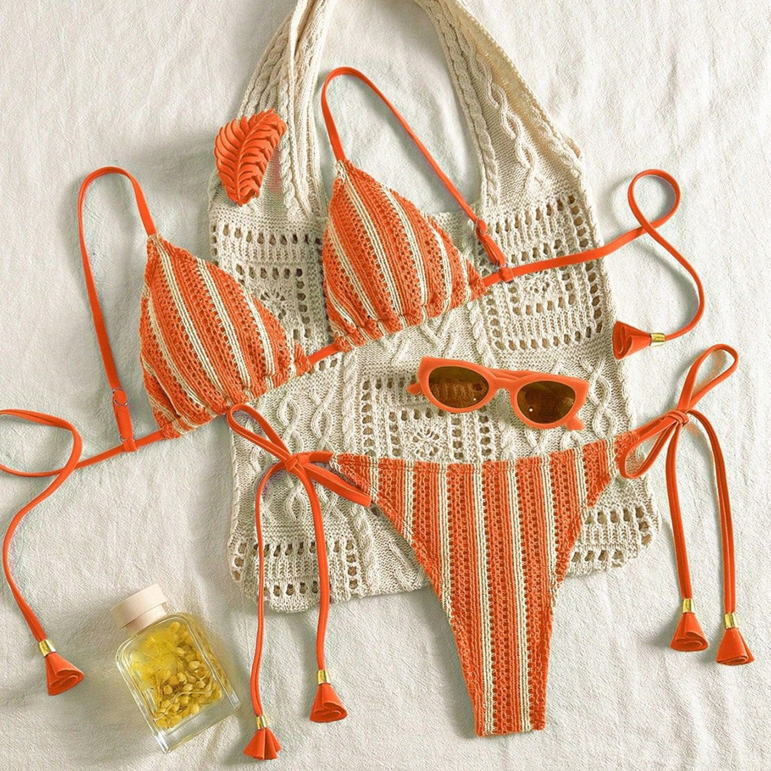 Damen Strappy Bikiniset mit verstellbaren Trägern Echo Archiv