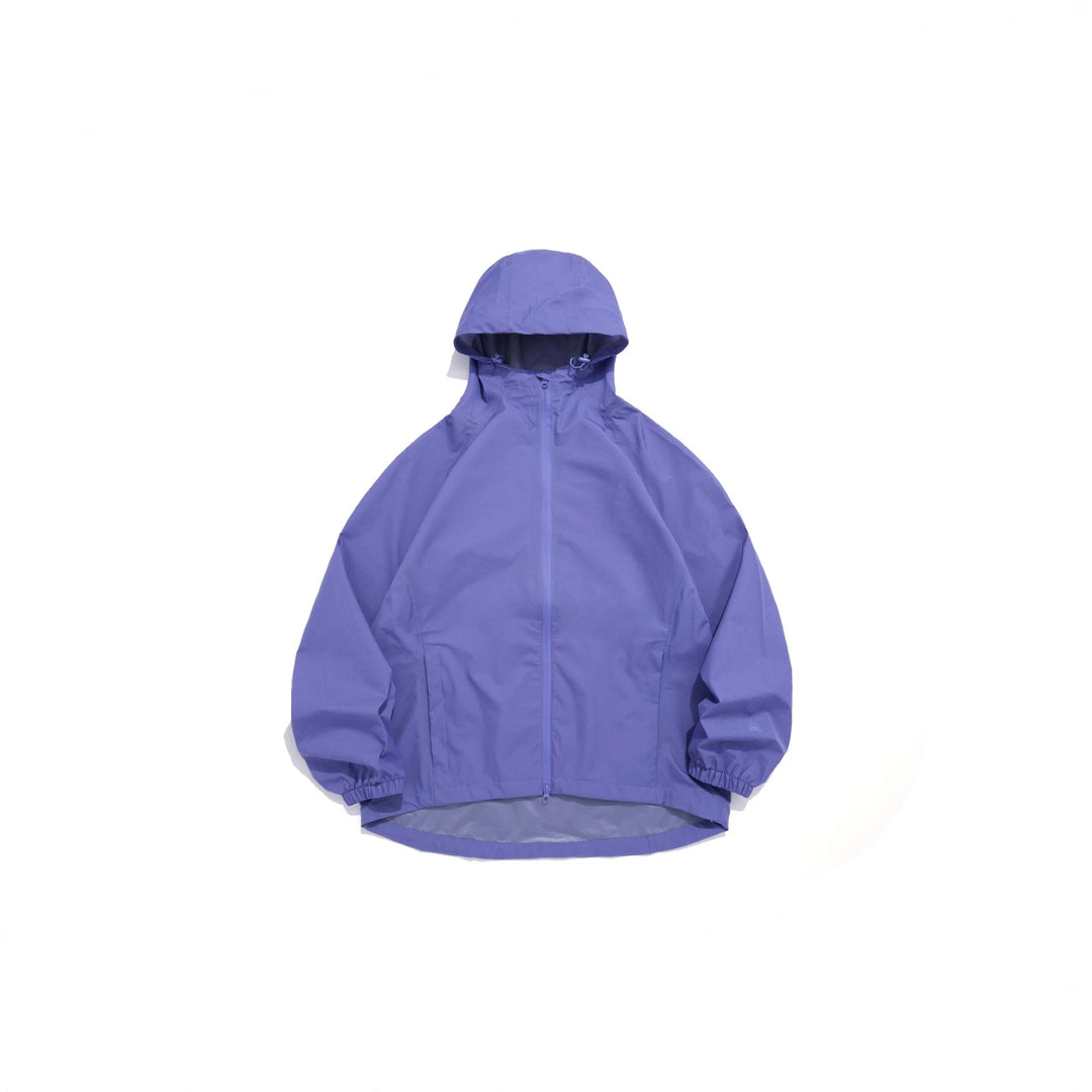 Unisex Leichte Regenjacke mit Kapuze, Zwei‑Wege‑Reißverschluss und verlängertem Saum Echoarchiv