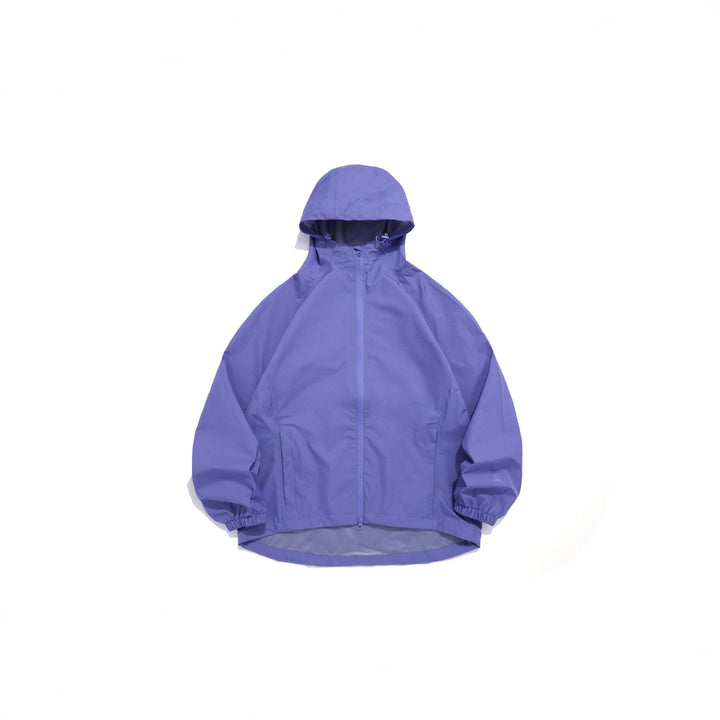 Unisex Leichte Regenjacke mit Kapuze, Zwei‑Wege‑Reißverschluss und verlängertem Saum Echoarchiv