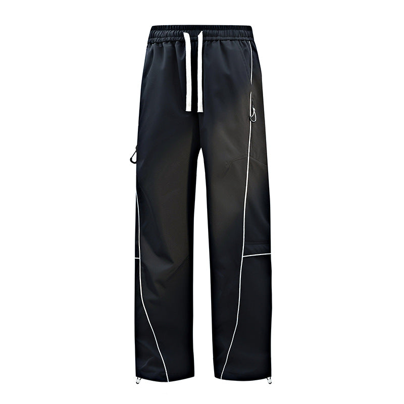 Unisex Wasserabweisende technische Cargo-Hose mit weitem Bein, Reißverschlusstaschen und Kordelzug Echo Archiv