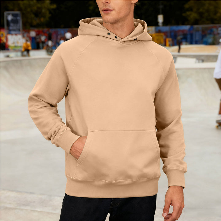 Herren nan Sweatstoff Kapuzenpullover mit Raglanärmeln, Kängurutasche und verstärktem Saum Echo Archiv
