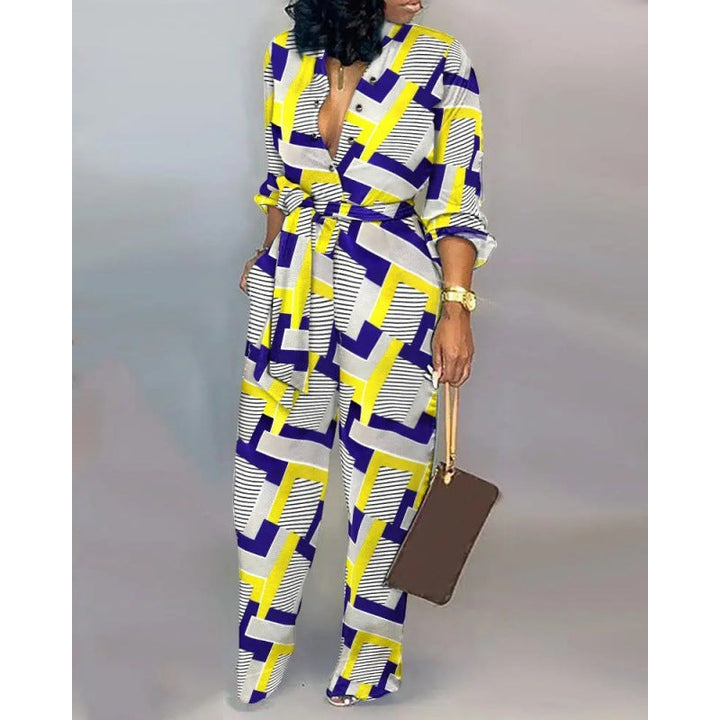 Damen Denim Jumpsuit mit modischem Patchwork-Design und praktischen Taschen Echoarchiv