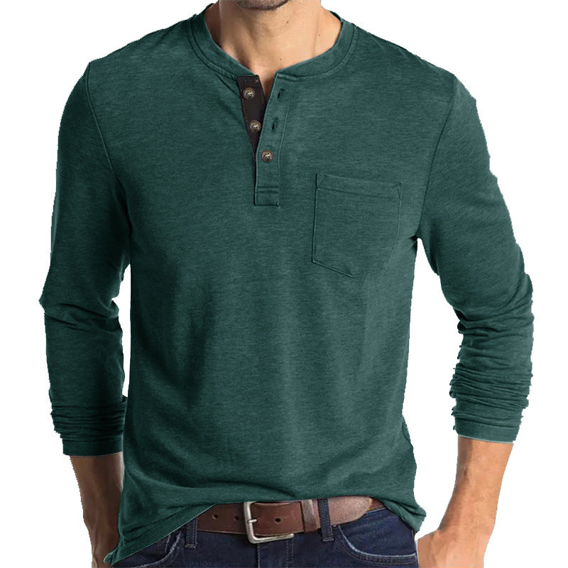 Herren Langarmshirt mit Knopfleiste Echoarchiv