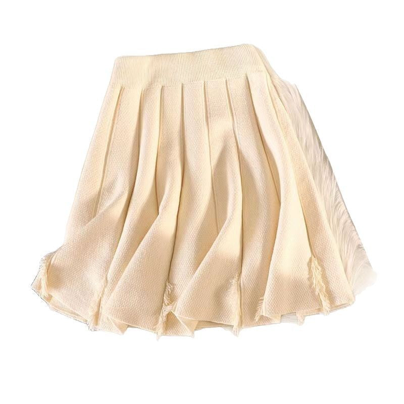Damen Eleganter Plissee-Rock mit feinem Strickdesign Echo Archiv