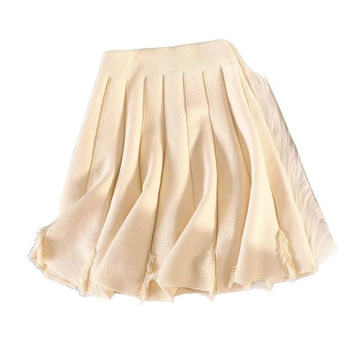 Damen Eleganter Plissee-Rock mit feinem Strickdesign Echo Archiv