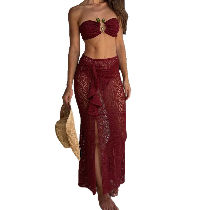 Damen Bandeau-Bikini mit Rüschenrock und elegantem Verschluss Echo Archiv
