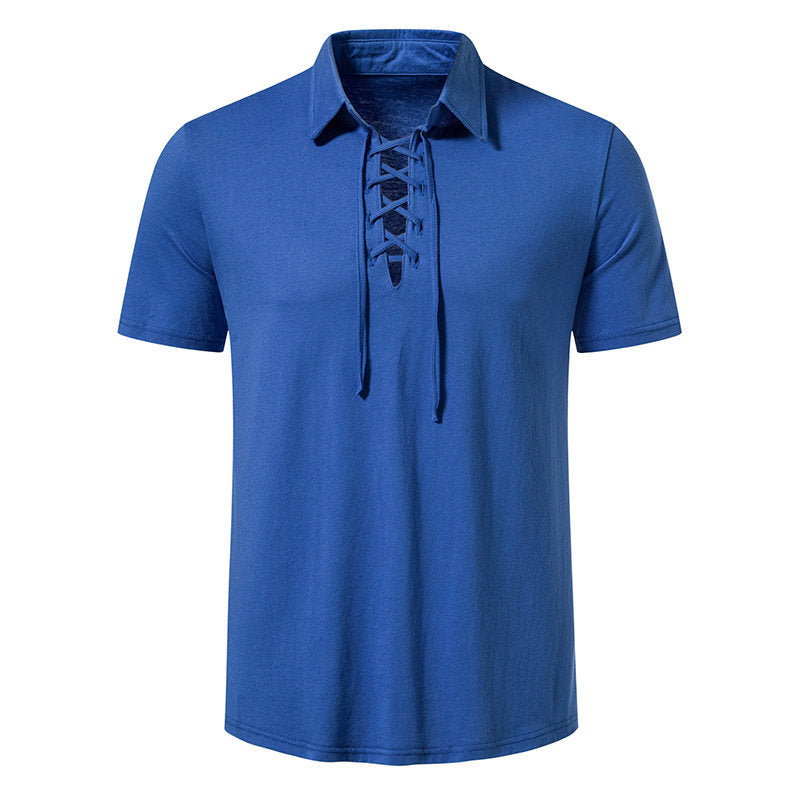 Herren Poloshirt mit modernem Schnürdesign und hochwertiger Baumwollqualität Echoarchiv