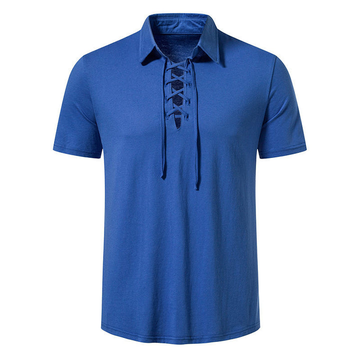 Herren Poloshirt mit modernem Schnürdesign und hochwertiger Baumwollqualität Echoarchiv