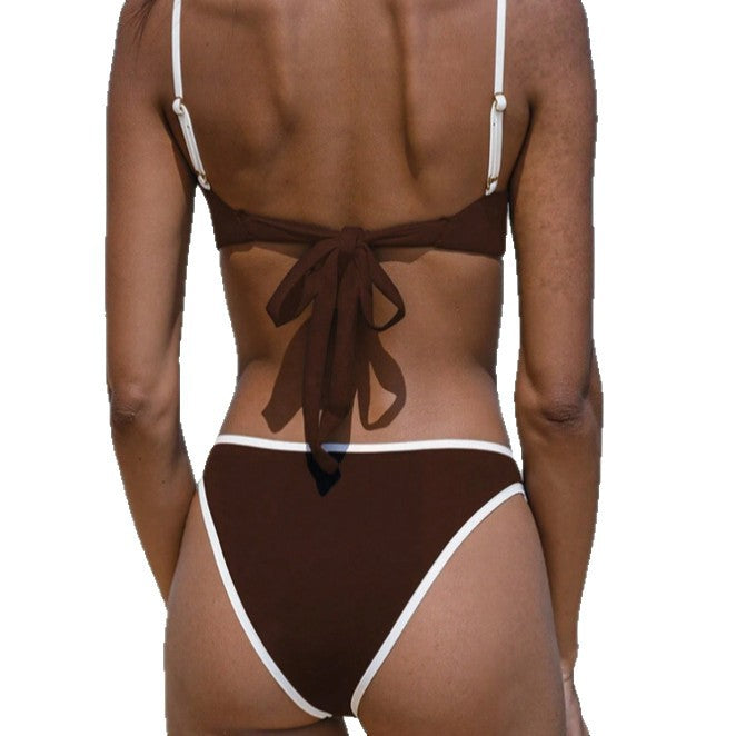 Damen Bikini-Set mit schmalen Trägern und originellem Kontrastdetail Echo Archiv