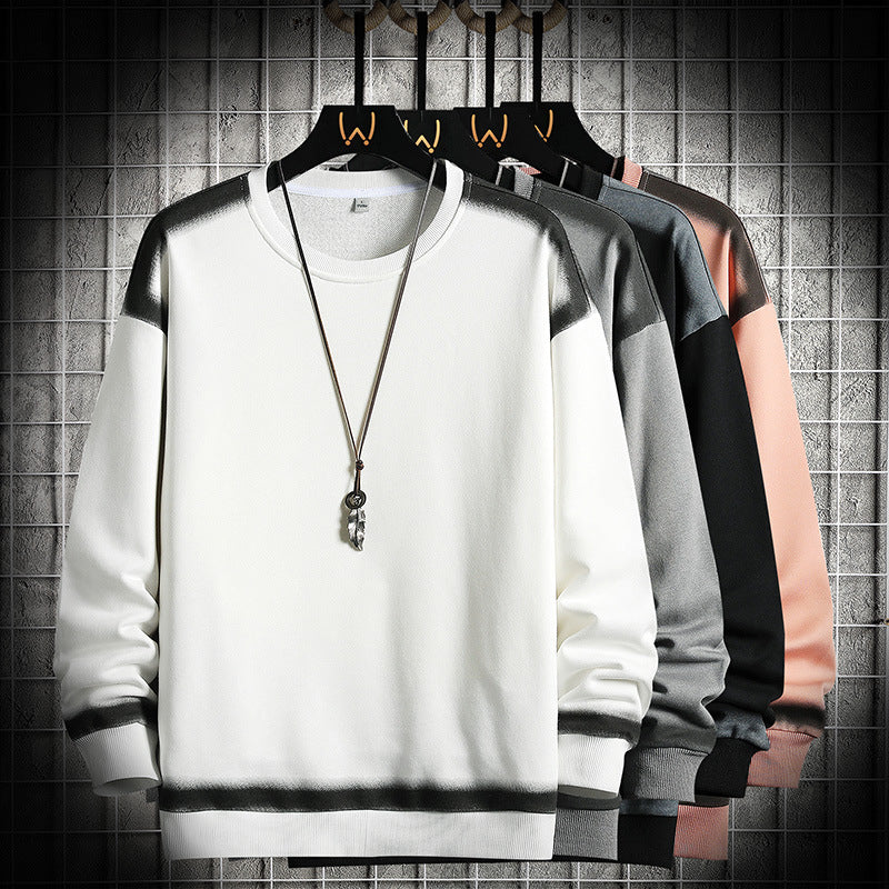 Herren Oversize-Sweatshirt mit Rundhals, kontrastiertem Spray‑Effekt und geripptem Saum – Marzano