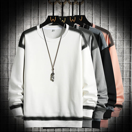Herren Oversize-Sweatshirt mit Rundhals, kontrastiertem Spray‑Effekt und geripptem Saum – Marzano